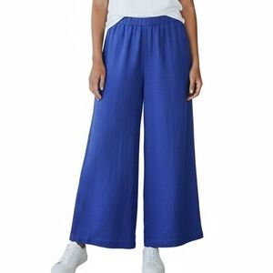 Nine West Pants Blue Linen Blend Wide Leg Palazzo Women's S Slacks Classic